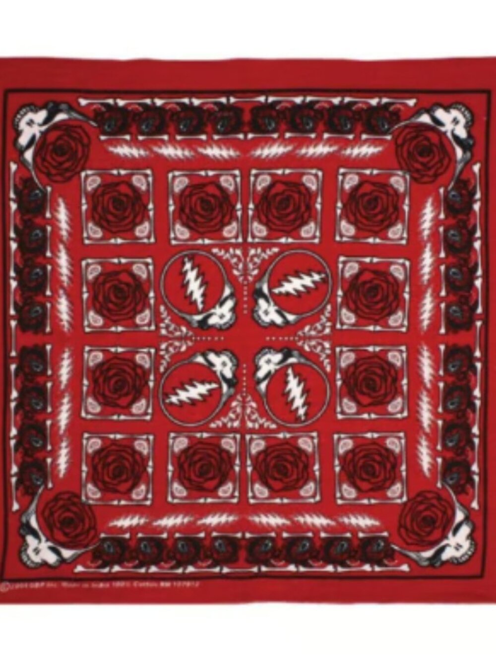 Grateful Dead SYF & Roses Bandana ~ Officially Licensed ~ 22" x 22" ~ Brand New!